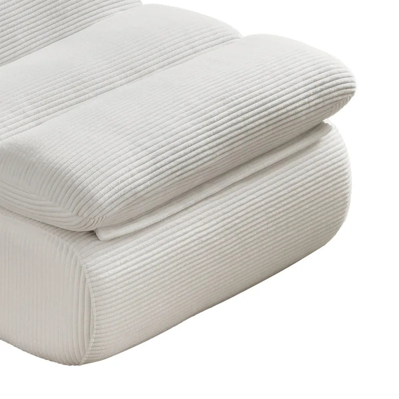 34 Modern Single Sofa Upholstered Sponge Couch with Ottoman for Small Space