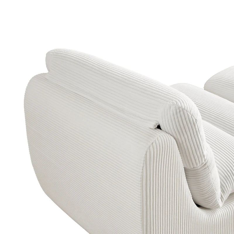 34 Modern Single Sofa Upholstered Sponge Couch with Ottoman for Small Space