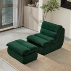 34 Modern Single Sofa Upholstered Sponge Couch with Ottoman for Small Space