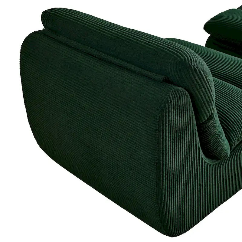 34 Modern Single Sofa Upholstered Sponge Couch with Ottoman for Small Space