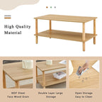 39 Coffee Table with 2-Tier Rubberwood Legs