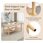 39 Coffee Table with 2-Tier Rubberwood Legs