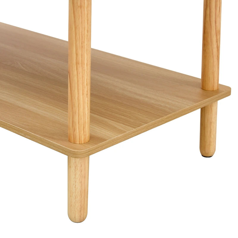 39 Coffee Table with 2-Tier Rubberwood Legs