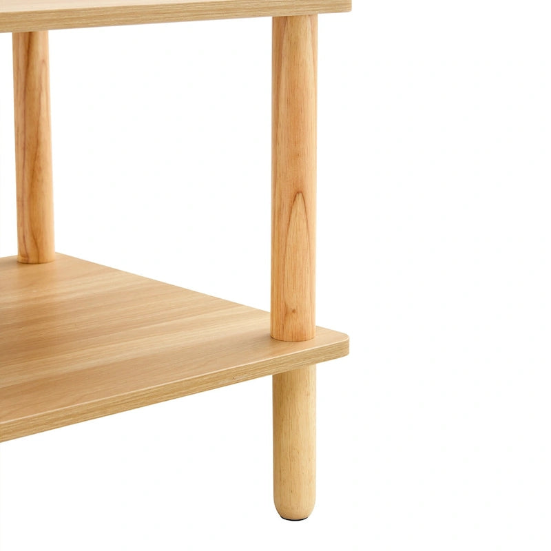 39 Coffee Table with 2-Tier Rubberwood Legs