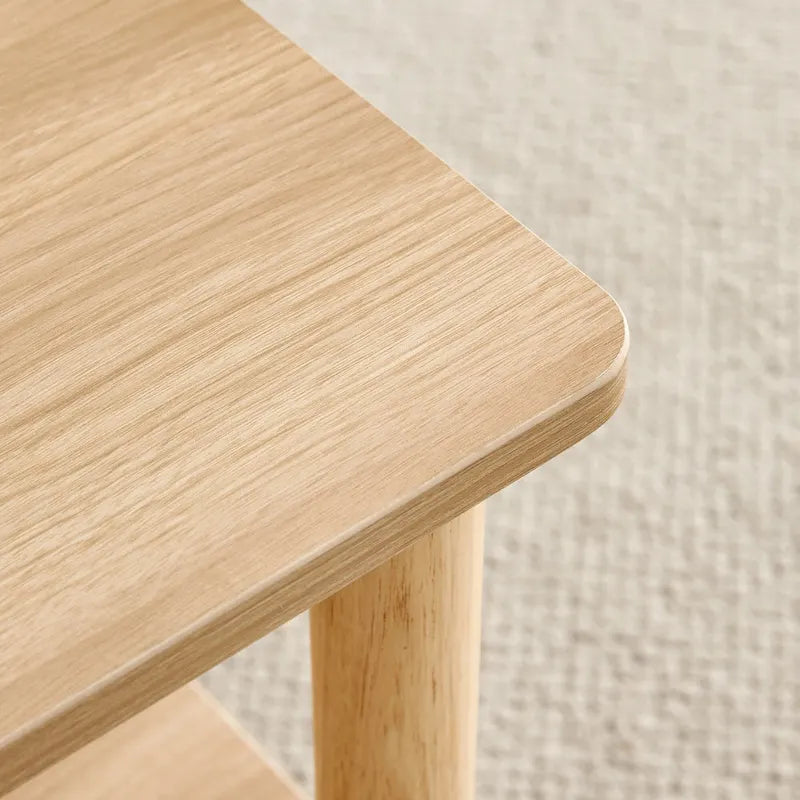 39 Coffee Table with 2-Tier Rubberwood Legs