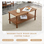39 Coffee Table with 2-Tier Rubberwood Legs
