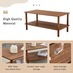 39 Coffee Table with 2-Tier Rubberwood Legs