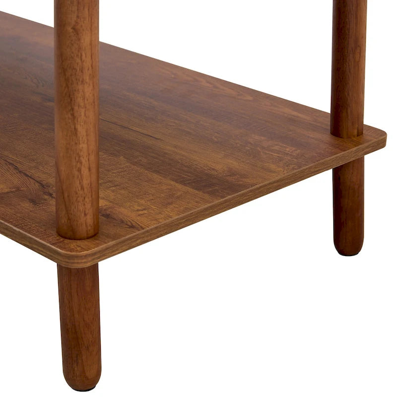 39 Coffee Table with 2-Tier Rubberwood Legs