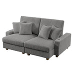 74 Wide Upholstered Chaise Lounge Loveseat with Adjustable Backrest