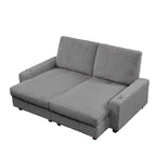 74 Wide Upholstered Chaise Lounge Loveseat with Adjustable Backrest