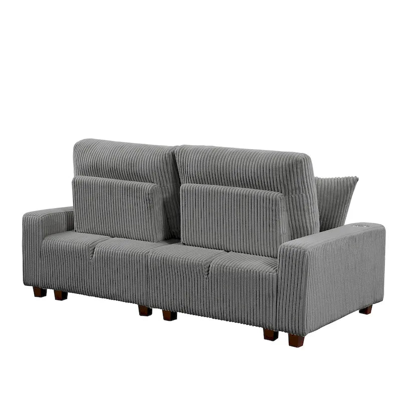 74 Wide Upholstered Chaise Lounge Loveseat with Adjustable Backrest