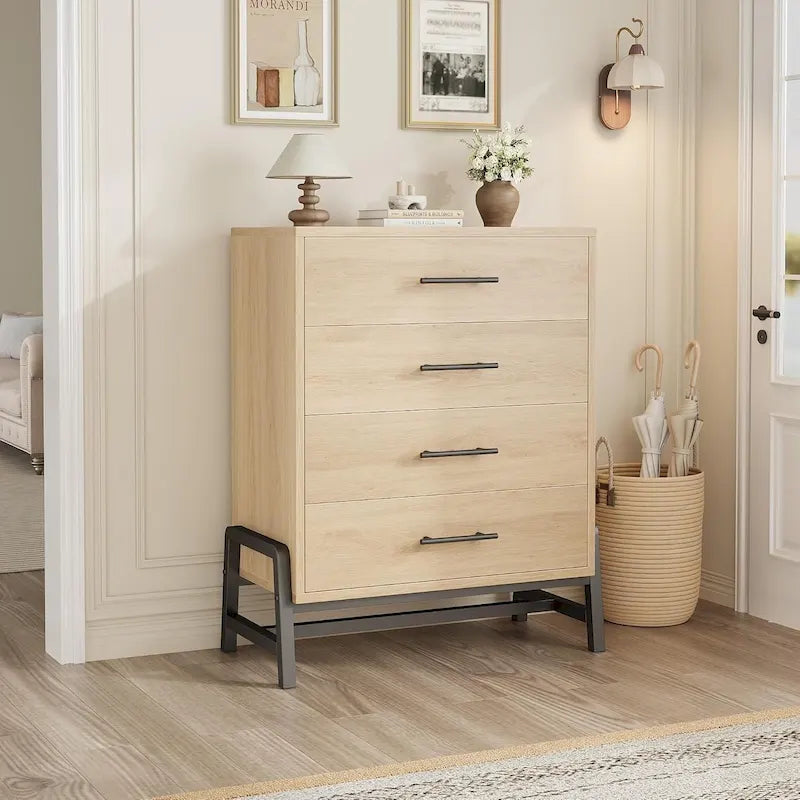 38.6 Tall 4 Drawer Dresser with Storage Freestanding