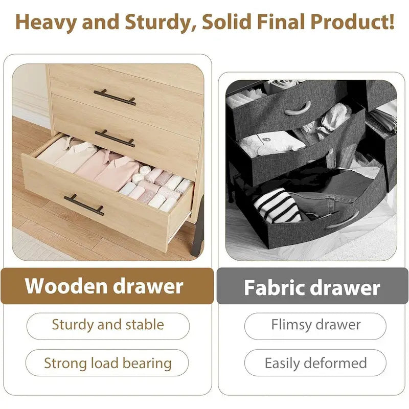 38.6 Tall 4 Drawer Dresser with Storage Freestanding