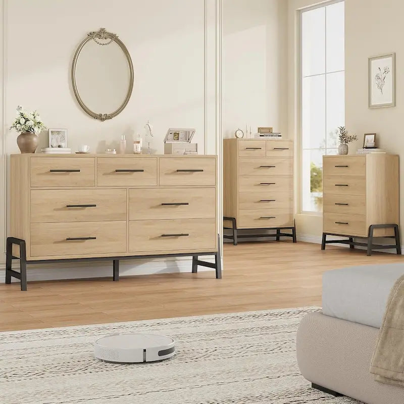 38.6 Tall 4 Drawer Dresser with Storage Freestanding