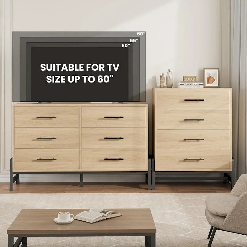 38.6 Tall 4 Drawer Dresser with Storage Freestanding