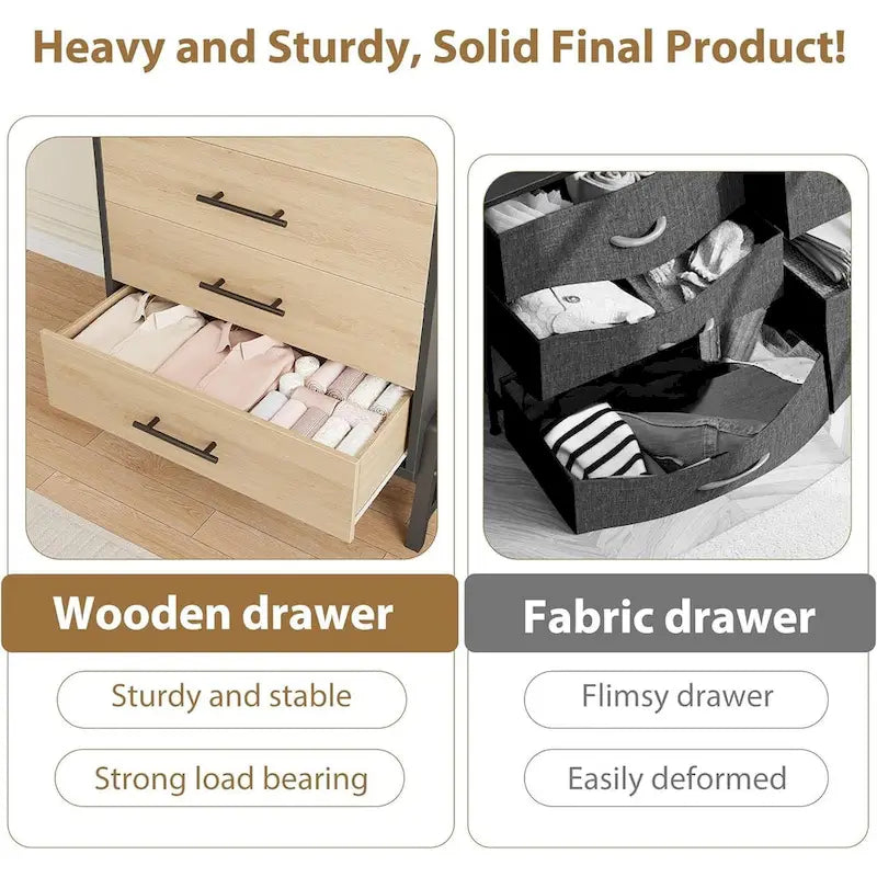 38.6 Tall 4 Drawer Dresser with Storage Freestanding