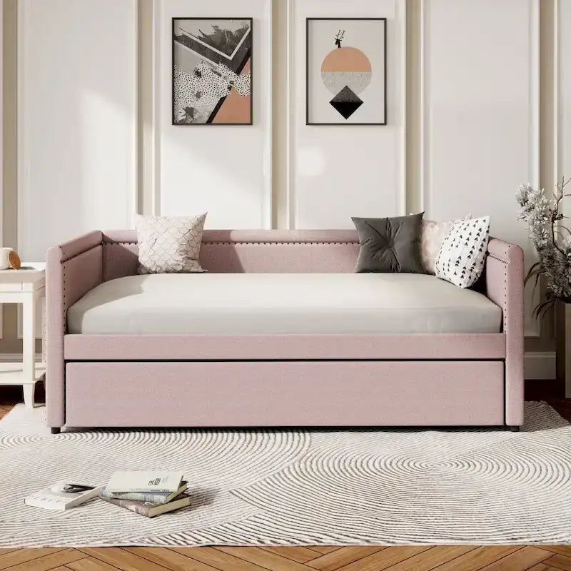 Upholstered Twin Daybed with Trundle