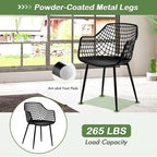 Costway Modern Dining Chair Set of 4 Plastic Shell Hollow withMetal