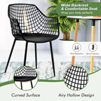 Costway Modern Dining Chair Set of 4 Plastic Shell Hollow withMetal