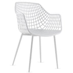 Costway Modern Dining Chair Set of 4 Plastic Shell Hollow withMetal