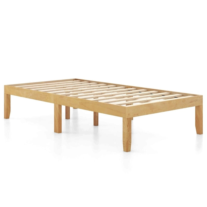Costway Twin/Full/Queen Size Wooden Platform Bed Frame 14 with Rubber