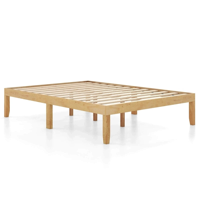 Costway Twin/Full/Queen Size Wooden Platform Bed Frame 14 with Rubber