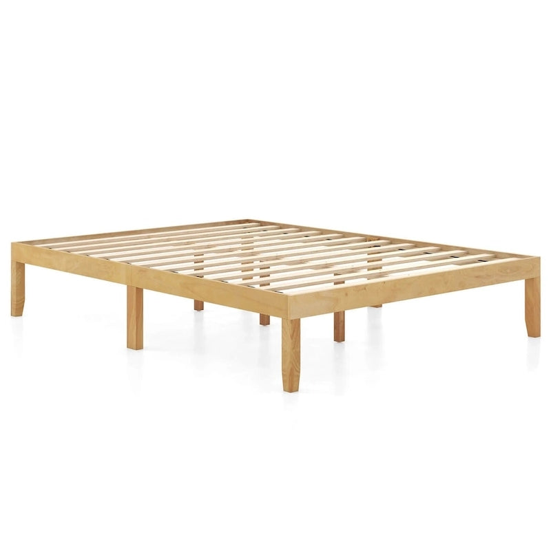 Costway Twin/Full/Queen Size Wooden Platform Bed Frame 14 with Rubber