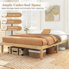Costway Twin/Full/Queen Size Wooden Platform Bed Frame 14 with Rubber