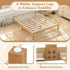 Costway Twin/Full/Queen Size Wooden Platform Bed Frame 14 with Rubber