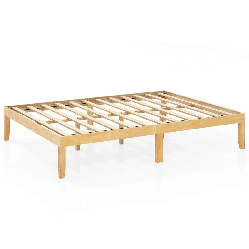 Costway Twin/Full/Queen Size Wooden Platform Bed Frame 14 with Rubber