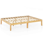 Costway Twin/Full/Queen Size Wooden Platform Bed Frame 14 with Rubber
