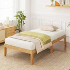 Costway Twin/Full/Queen Size Wooden Platform Bed Frame 14 with Rubber