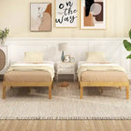 Costway Twin/Full/Queen Size Wooden Platform Bed Frame 14 with Rubber