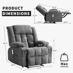 Remote Control Recliner Chair with Heat and Massage