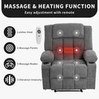 Remote Control Recliner Chair with Heat and Massage