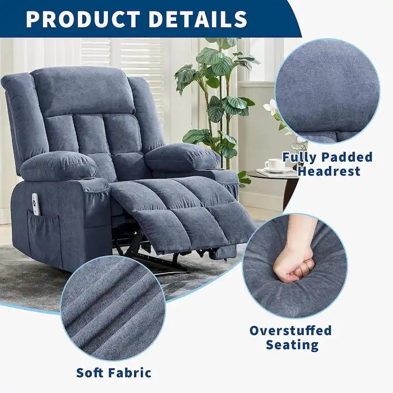 Remote Control Recliner Chair with Heat and Massage
