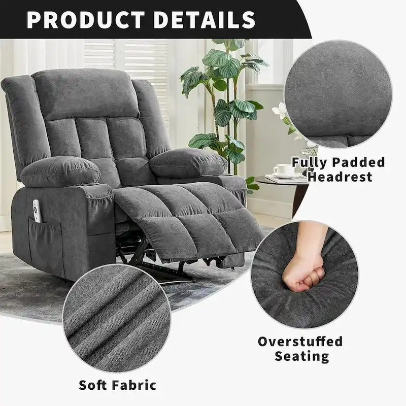 Remote Control Recliner Chair with Heat and Massage