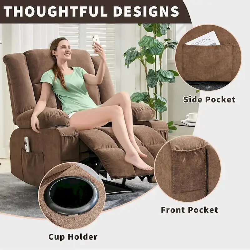 Remote Control Recliner Chair with Heat and Massage