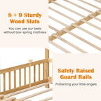 Gymax Wooden House Bed Twin to King Daybed w/ Safety Rails & Decorable