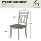 VECELO Solid Wood Dining Chairs with Linen Fabric SeatingKitchen Chairs Set of 2/4/6