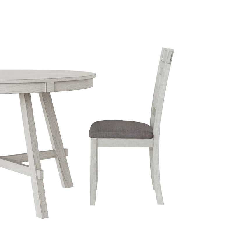 VECELO Solid Wood Dining Chairs with Linen Fabric SeatingKitchen Chairs Set of 2/4/6