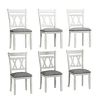 VECELO Solid Wood Dining Chairs with Linen Fabric SeatingKitchen Chairs Set of 2/4/6