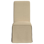Shaw Dining Chair Set of 2, Tall Rolled Back and Skirted Base, Beige