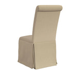 Shaw Dining Chair Set of 2, Tall Rolled Back and Skirted Base, Beige