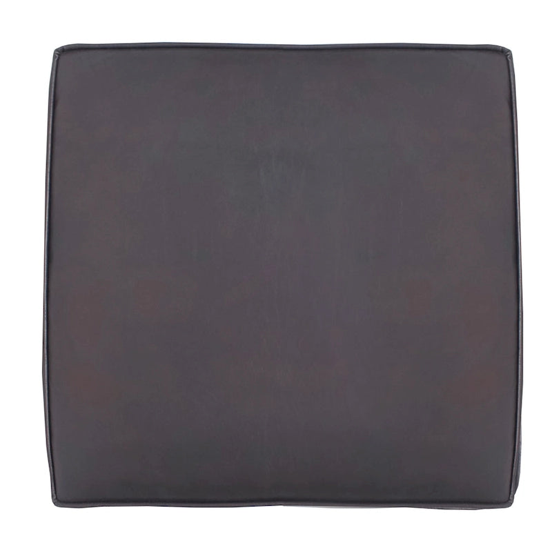 Amber Accent Chair, Handcrafted Slatted Mango Wood, Buffalo Leather Cushions, Angled Legs