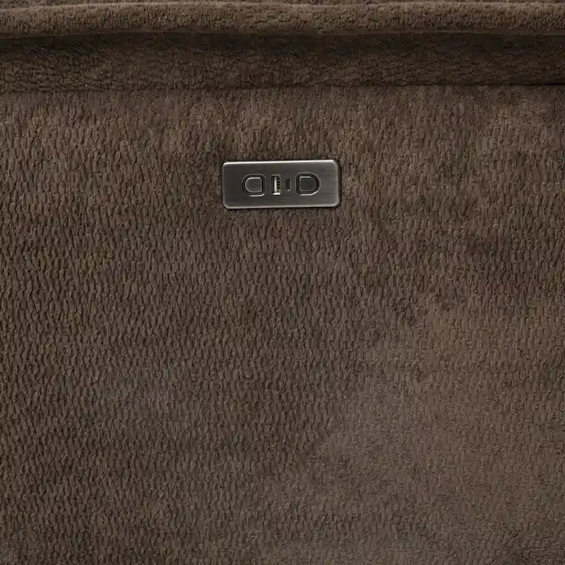 Furniture of America Renic Modern Dark Brown Reclining Sectional with Console and USB Ports