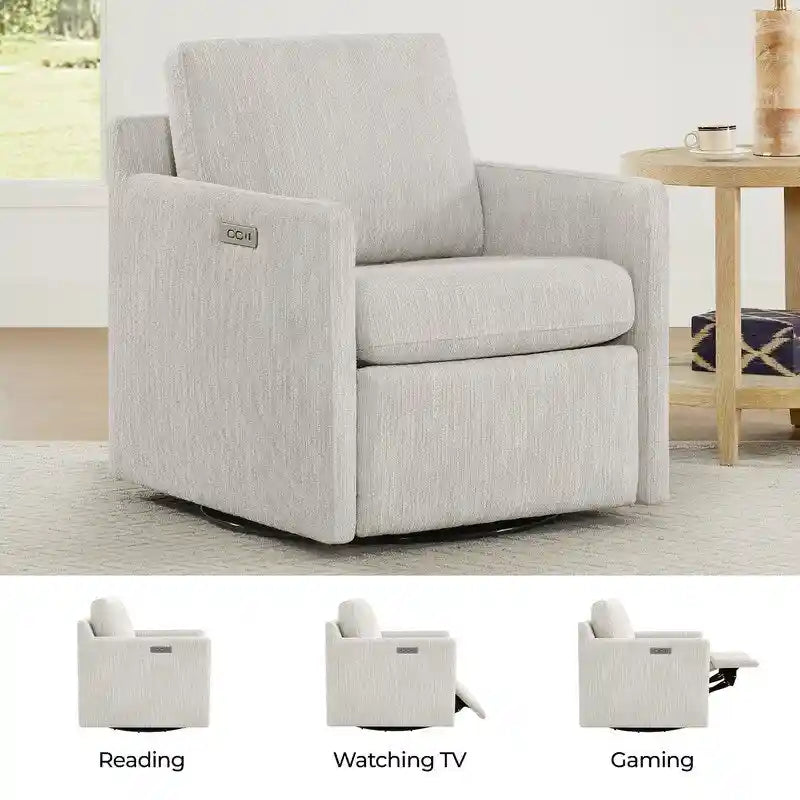 Nora Electric Power Swivel Chair with Footrest Recline
