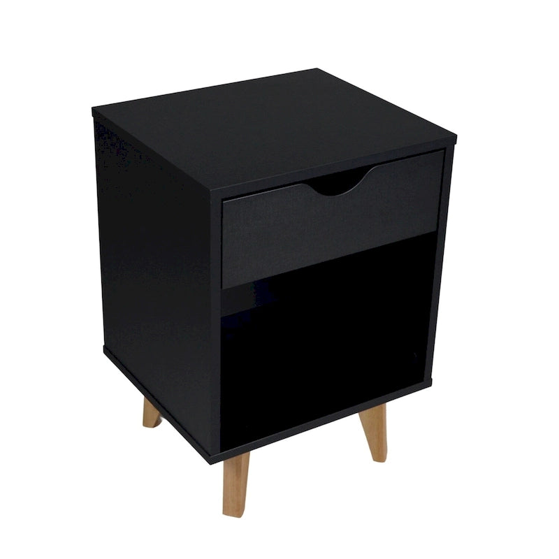 24-Inch Wood 2-Drawer Nightstand Modern Bedside or End Table with Storage