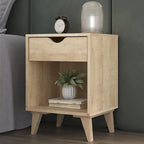 24-Inch Wood 2-Drawer Nightstand Modern Bedside or End Table with Storage