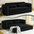Velvet Upholstered Modern Convertible Sleeper Lounge Sofa Bed with Rolled Arms Decorated with Copper Nails